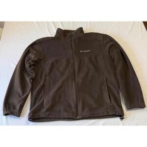Columbia Brown Fleece Jacket with Full Zip Size L
